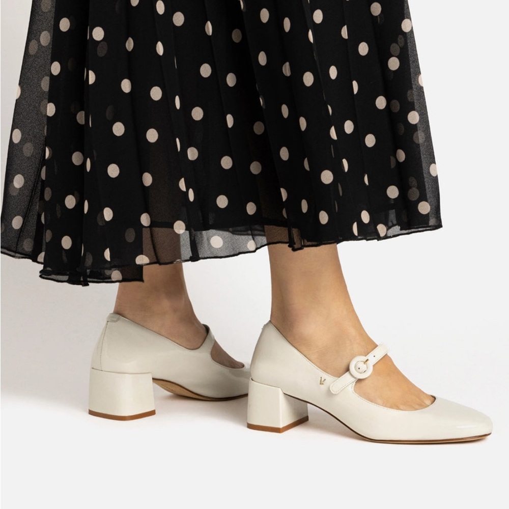 Larroude Cream Mary Jane Heels